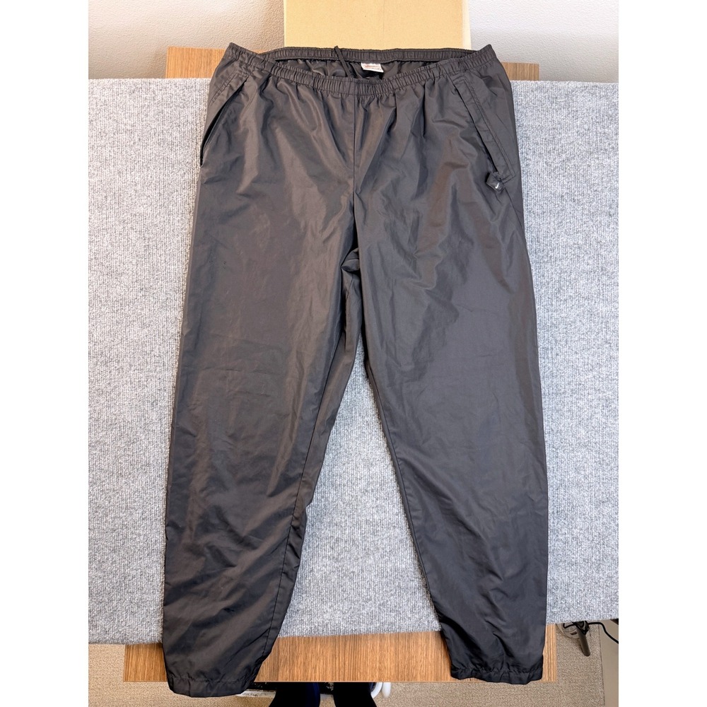 Nike Clima-FIT Track Pants Mens Large Black Windbreaker Embroidered Swoosh Y2K